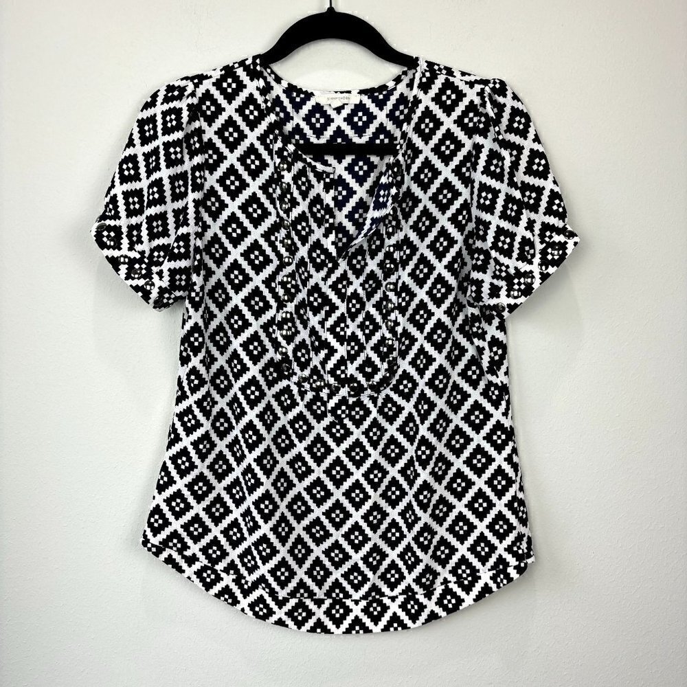 41 Hawthorn Stitch Fix Moni Studded Top Short Sleeve Blouse S
